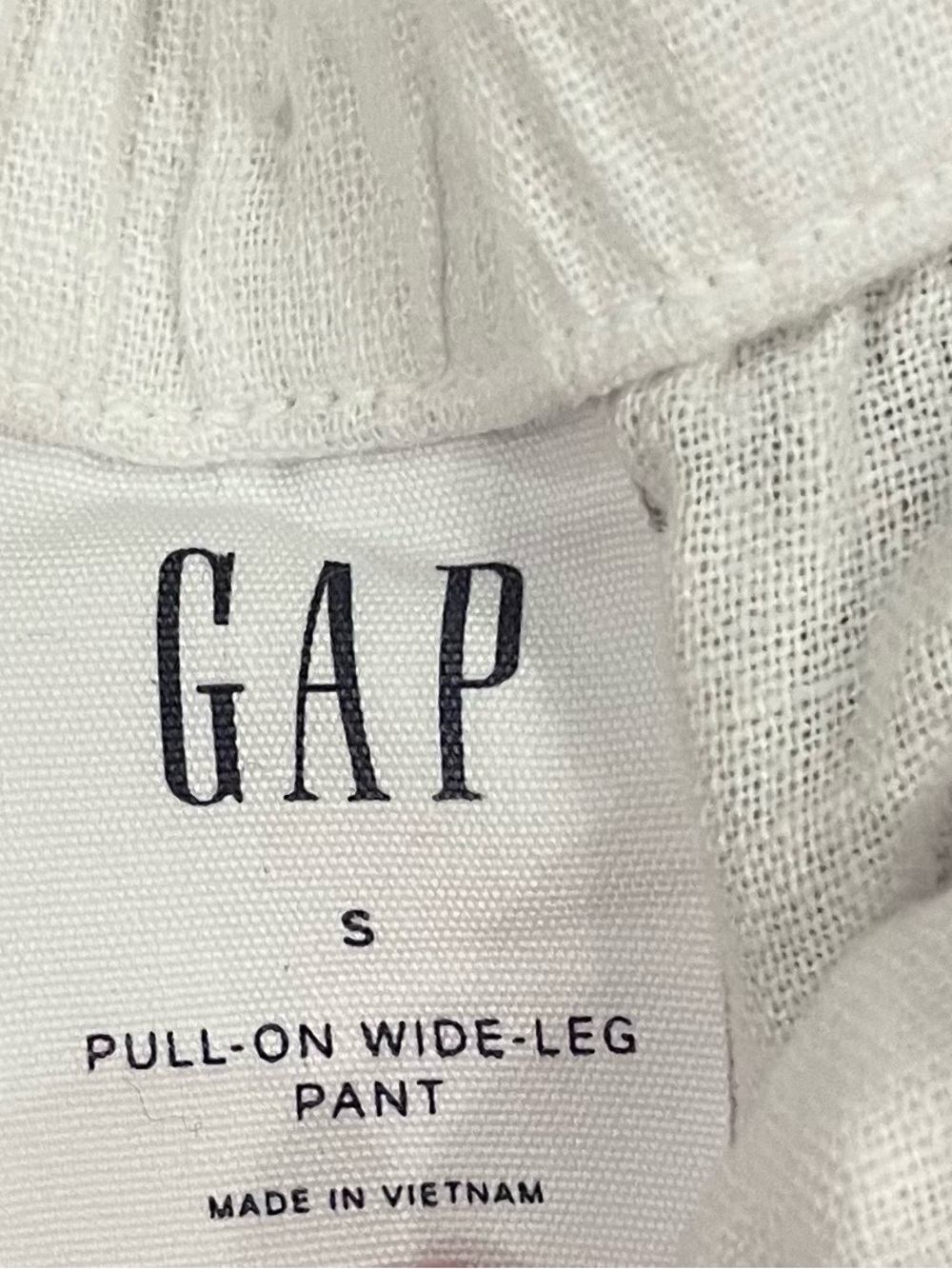 🌸NWT GAP WHITE WIDE LEG PULL ON LINEN PANTS SIZE SMALL🌸 - Picture 4 of 5